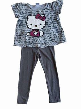 Hello Kitty Grey Tee And Gray Legging Bundle